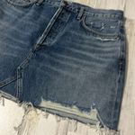 AGOLDE  distressed button fly denim mini skirt size 30 Photo 5