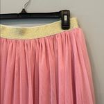 Pink Tulle Skirt with Gold Waistband Size L Photo 1