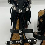 Sam Edelman Shaelynn Fringe Ankle Strap Studded Sandal Sz 8 Black Photo 5