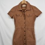 PacSun  Womens Brown Denim Button Front Utility Dress Size S Photo 3