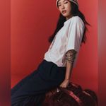 NWT Free People Movement Inspire Buti Logo Tee In White Combo Size L Photo 1