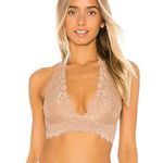 Free People  Intimately Tan Galloon Lace Halter Bra size Medium Photo 0