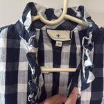 Tuckernuck  Navy Check Long Sleeve Button Front Linen Blend Tate Dress Womens XS Photo 4