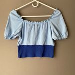 Cider top women's size M off shoulder milkmaid cottage core blue NWT Photo 3