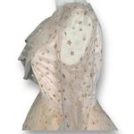 Rachel Parcell  Pastel Pink Gold Metallic Glitter Star Tulle Dress Tiered Skirt Photo 3