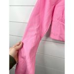 ASTR  The Label Pink Long Sleeve Square Neck Crop Top Size Large Smocked Back Photo 4