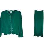 Vintage Rimini Silk Skirt Set Green‎ Green Size 8 Photo 1