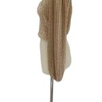 Sage  The Label | Velvet Long‎ Sleeve Ruched Puff Sleeve Pleated Beige Blouse Top Photo 2