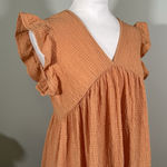 Ces Femme Dress Peach Ruffle Sleeve Fits Small Photo 1