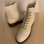 CECELIA NEW YORK White Combat Boots with Gold Chain Detail Size 7.5 Photo 1