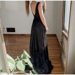 Zoey Grey New  Black Sleeveless Plunge Neck Gown Size 6 Photo 3