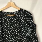 H&M Divided Black White Floral Long Sleeve Ruffle Mini Dress S Photo 2