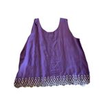 Bob Mackie Wearable Art Women's 2X Linen Blend Purple 2 pc Jacket & Tank Cutouts Photo 9