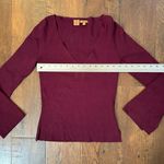 Arden B bell sleeve burgundy, V neck top, size M Photo 8