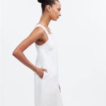 Madewell Embroidered Tank Mini Dress in 100% Linen in Eyelet White Size 2 NWT Photo 2