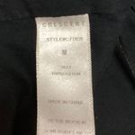 Crescent  Black 100% Cotton Square Neck Puff Sleeve Tie Back Crop Top Size M Photo 3