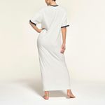 SKIMS NEW Soft Lounge Ringer Short Sleeve Maxi Dress Stretch Ribbed White XS Photo 1