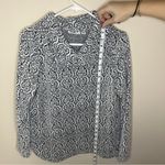 Croft & Barrow  Women's Sweater Size Medium White Black Geo Cowl Neck Pullover Photo 1