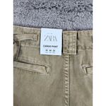 ZARA NWT Women Tan Cargo Pants Mid Rise Regular Length US Size 0 Photo 6