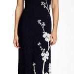 NWT Theia Black‎ Cap Sleeve Maxi Beaded Evening Dress Sz 10 Black Photo 0