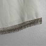 Lulus Sparkle Hour White Rhinestone Fringe Mini Skirt Size Medium Photo 1