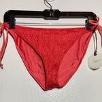 Tularosa  Bikini Bottom NWT Swim Crotchet Bikini Knit Coral Red Large Photo 1