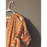 Cato  Pink & Gray Chevron Design Cold Shoulder Cap Sleeves Top Size Large Photo 4