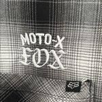 Fox Racing Black and White Plaid Extra Long Casual Button Down Shirt/Dress Photo 1