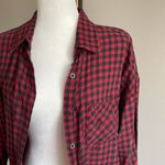 Brandy Melville  Red Checkered Flannel Shirt One Size Photo 1