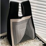 Mini Striped Pattern Knit Bag Photo 5