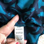 Eight Sixty Teal Blue Black Abstract Print V Neck Sleeveless Tank Top Women's M Photo 3