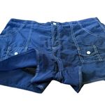 Beach House Vintage 80s Blue Black Cargo High Rise Swim Beach Pool Mini Shorts Size 10 Photo 1