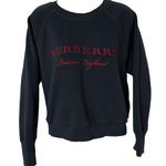 Burberry  London Sweatshirt Navy Blue Red Embroidered Pullover Womens Size Medium Photo 0