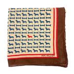 Ink + Alloy Olivia Square Scarf Dachshund Dog Print Brown Red Cream Photo 4