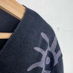 New Collection Italy Angora Blend Pullover Light Sweater tight Knit Abstract S/M Black Photo 3