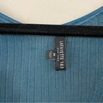 Lafayette 148 New York Scoop Neck Diagonal Rib Long Sleeve Sweater Teal Size M Blue Size M Photo 3