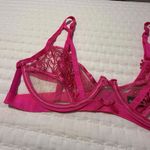 For Love & Lemons Hot Pink Soutache Swirl Embroidered Strappy Bra Sz M Medium Photo 11