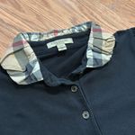 Burberry  Brit Nova Check ruched Collar Polo Shirt Black Size M button cotton Photo 2