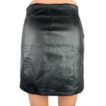 H&M Divided Black Faux Leather Flat Front Zipper Pencil Straight Mini Skirt 2 Photo 2