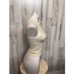 Poof! Poof New York Ribbed Tank Top | Cream Sleeveless Stretchy Fitted Shirt – Size M/ Photo 3