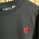 H&M x Keith Haring Black Crewneck Sweater with Red Heart Detail Photo 2