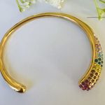 18K Gold plated Open Cuff bangle Bracelet multi Stainless Steel womens jewelry Photo 5