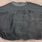 H Trend Made in Italy grey silk 3/4 sleeves blouse, size L boatneck lace lined Gray Size L Photo 13