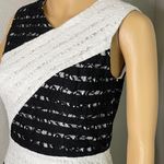 BCBGMAXAZRIA Dalia Black and White Sleeveless Dress with Asymmetrical Hem Size 2 Photo 4