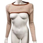 Princess Polly Tan Ribbed Ultra Crop Top Photo 0