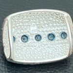 Sterling Silver Vintage  925 Signed Blue Topaz Slider Pendant 4.7g Photo 11