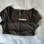 SKIMS  Swim Bikini Set super cropped T-SHIRT and‎ mid waist bottom XL color onyx Photo 2