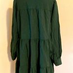 ZARA Women's Green Long Sleeve Babydoll Swing Mini Dress Photo 10