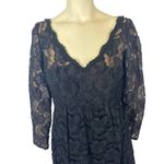 American Vintage handmade black scalloped lace long formal dress size small Photo 3