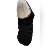 Black Racerback Tank Top with Fun Colorful Trim. Size medium Photo 6